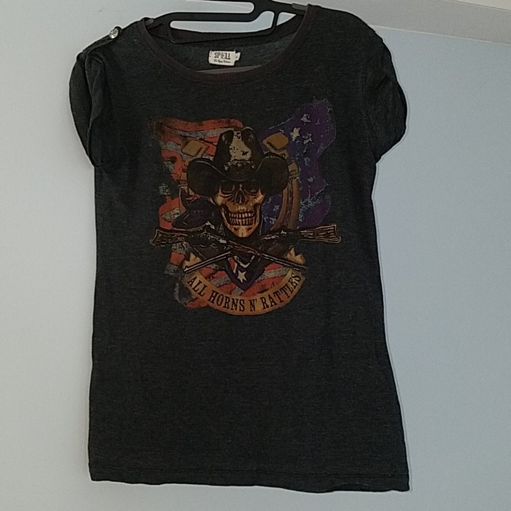 Rare spell designs all horns & rattles tee black S - Picture 9 of 16